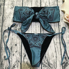 Chic Knotted Front Strap Swimsuit-