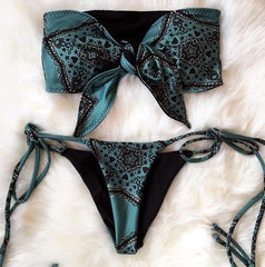 Chic Knotted Front Strap Swimsuit-