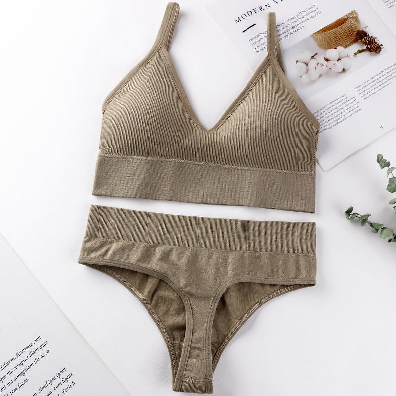 Push-Up Sports Bra & Seamless Thong Set JC
