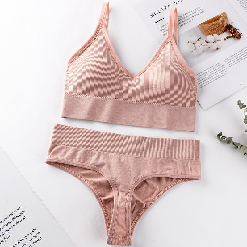 Push-Up Sports Bra & Seamless Thong Set JC