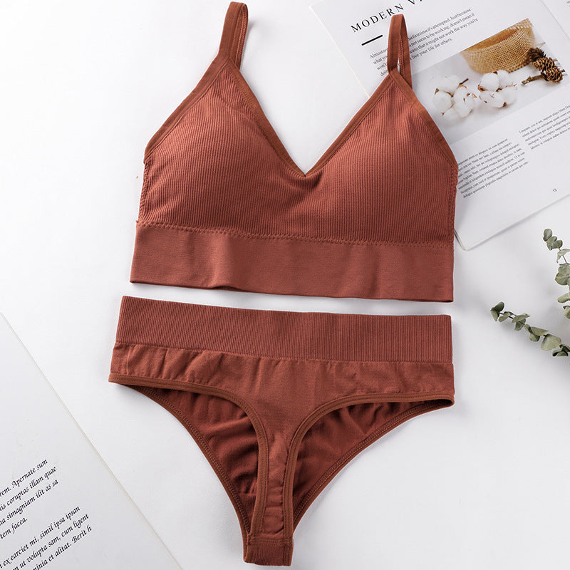 Push-Up Sports Bra & Seamless Thong Set JC