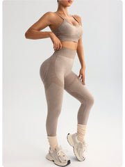 Women’s Seamless Sling Sports Bra Yoga Set