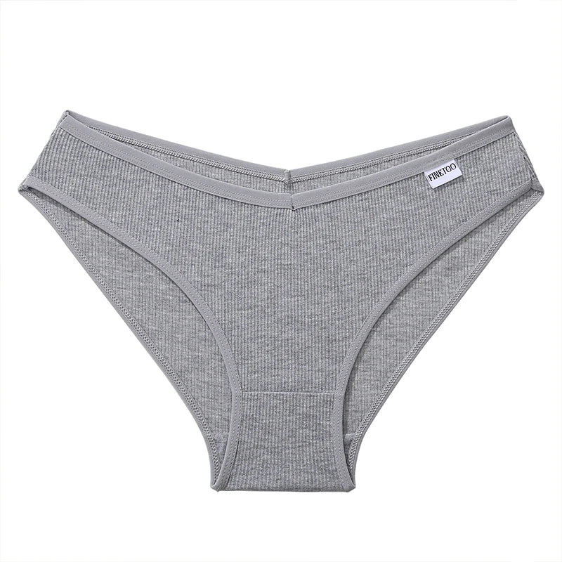 Gray underwear with a brand label on a white background