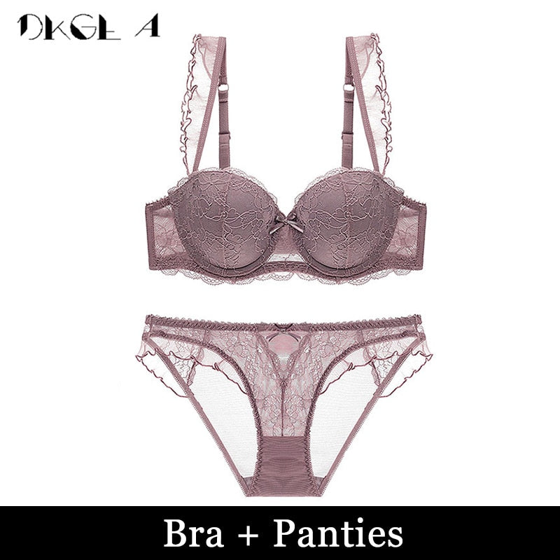 Sexy Lace Embroidery Push Up Bra Underwear Lingerie