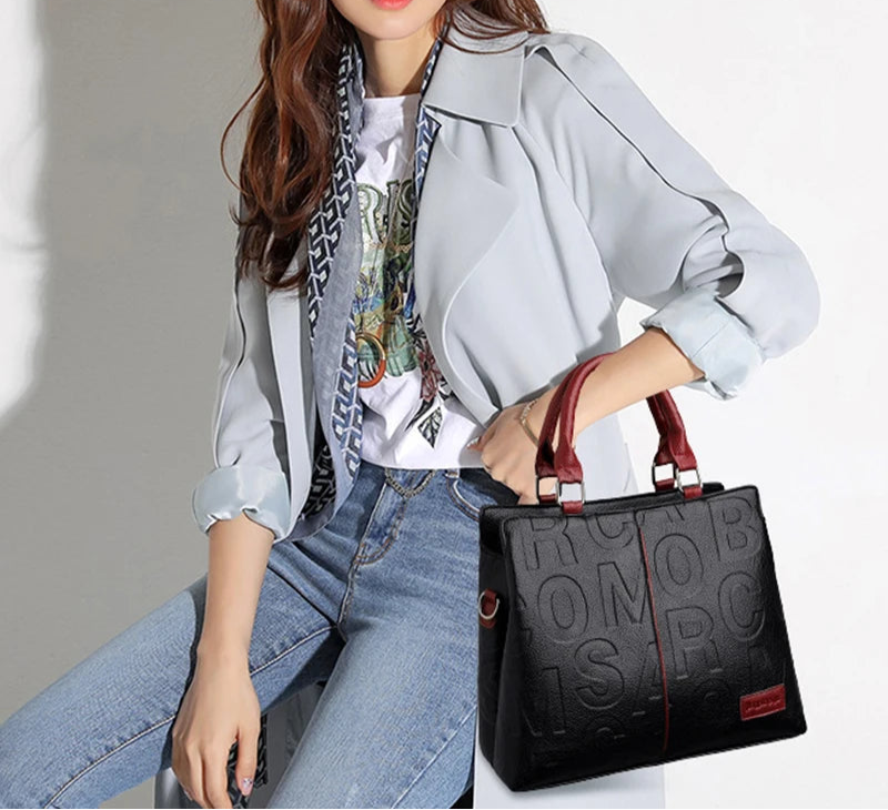 Luxury PU Leather Tote – Large Capacity Travel Crossbody Bag