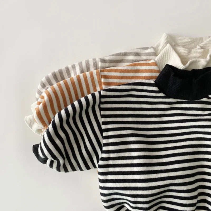 Kids Warm Stripe Turtle Neck Sweaters
