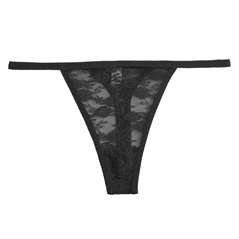 Black mesh thong on a white background