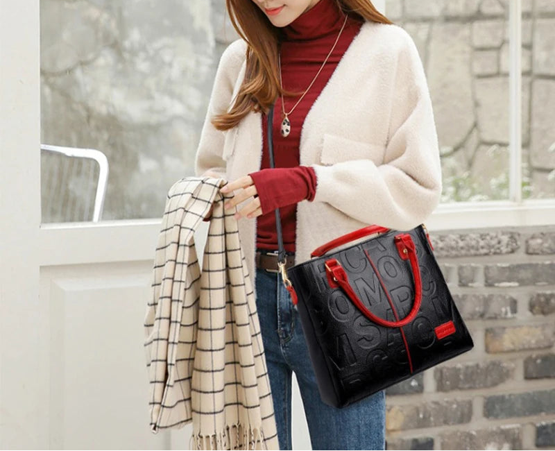 Luxury PU Leather Tote – Large Capacity Travel Crossbody Bag