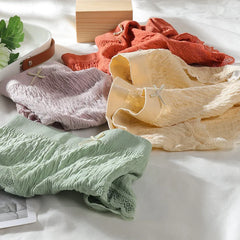 Seamless Lace Trim Cotton Briefs 3pcs