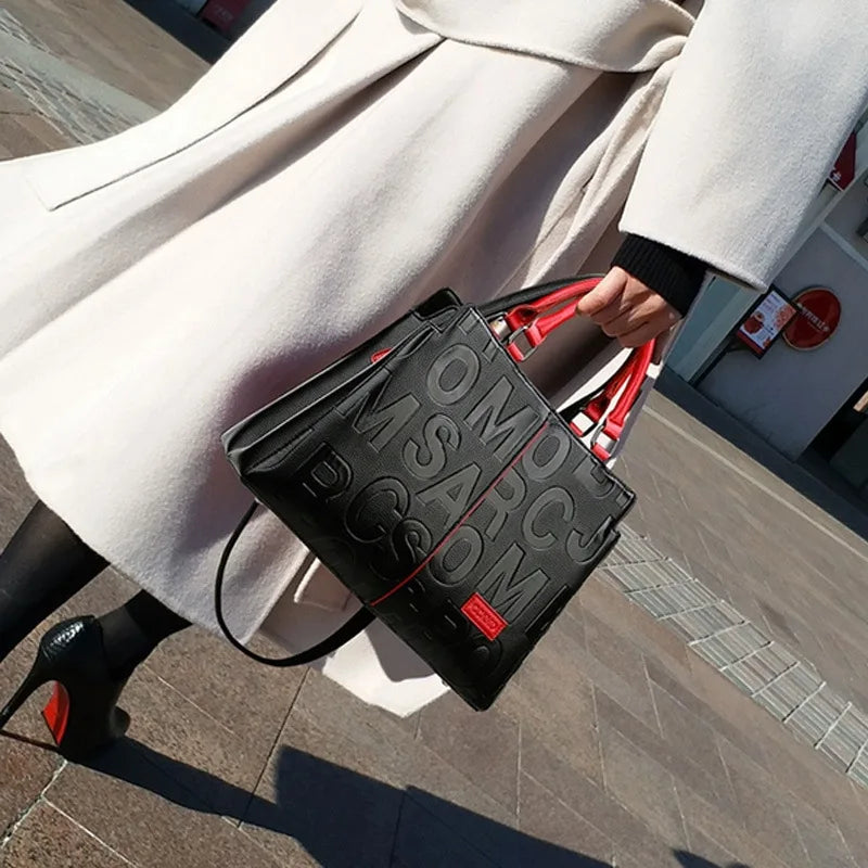 Luxury PU Leather Tote – Large Capacity Travel Crossbody Bag
