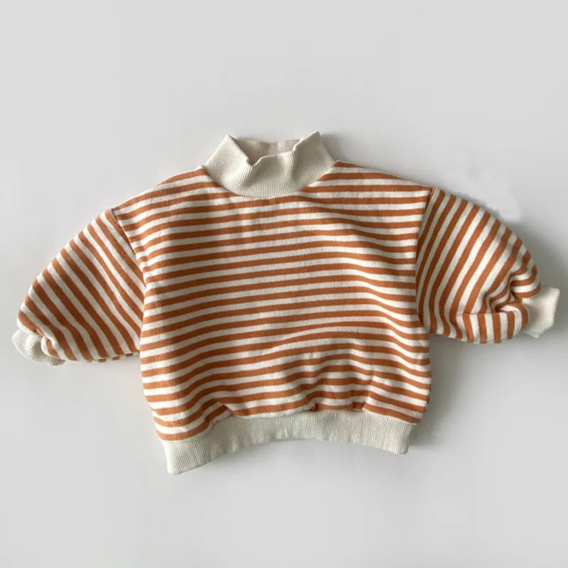Kids Warm Stripe Turtle Neck Sweaters