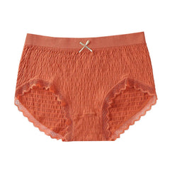 Seamless Lace Trim Cotton Briefs 3pcs