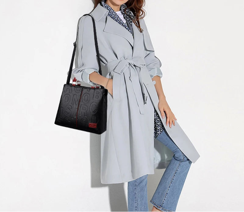 Luxury PU Leather Tote – Large Capacity Travel Crossbody Bag