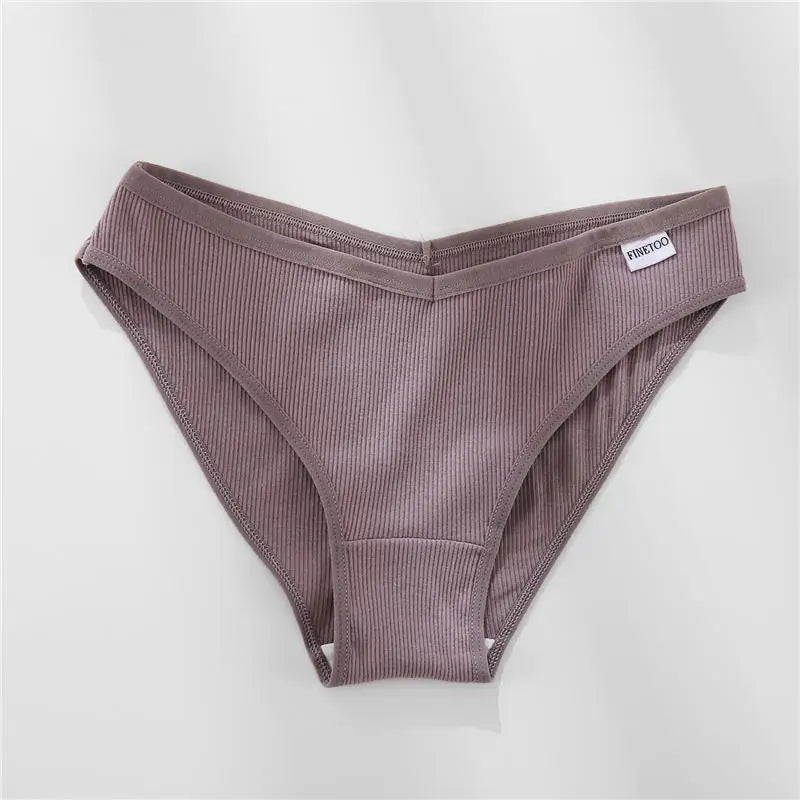 Brown ribbed underwear on a light gray background