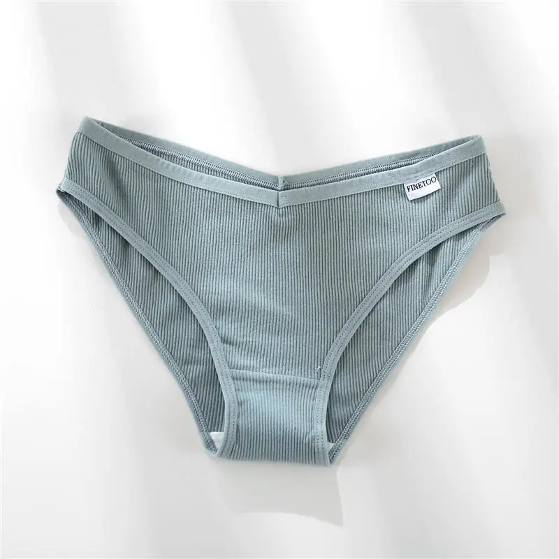 Blue ribbed underwear on a white background