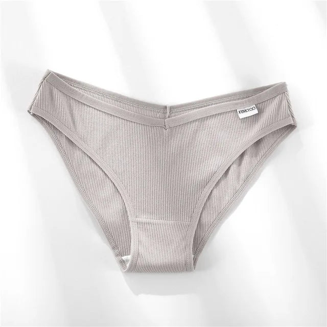 Gray ribbed underwear on a white background