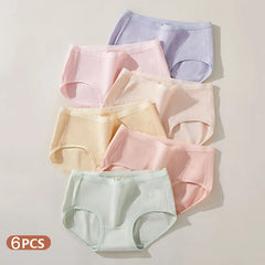 Women Pastel Bow Briefs 6pcs