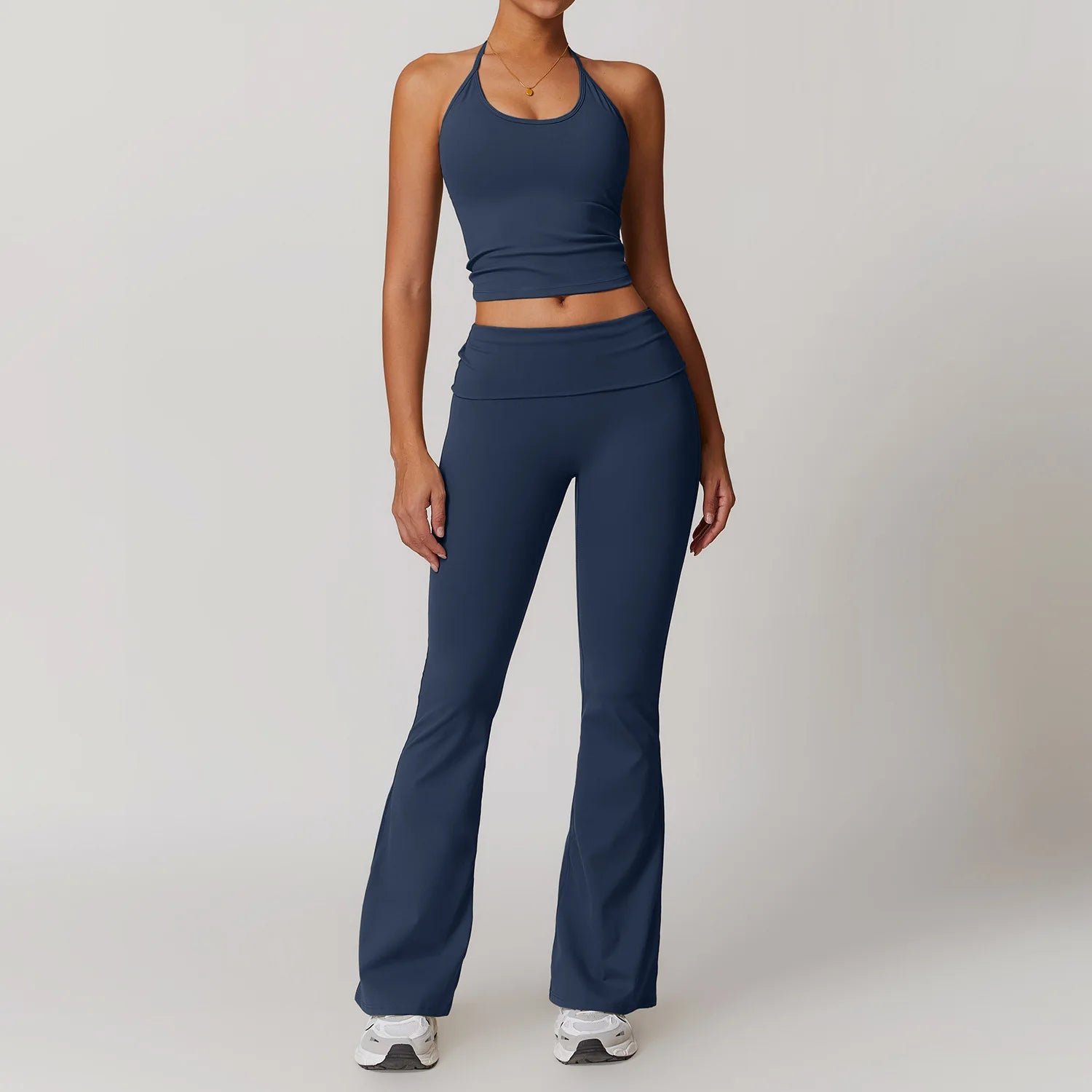 Women’s 2-Piece Yoga Set – Bell-Bottom Pants & Sports Bra