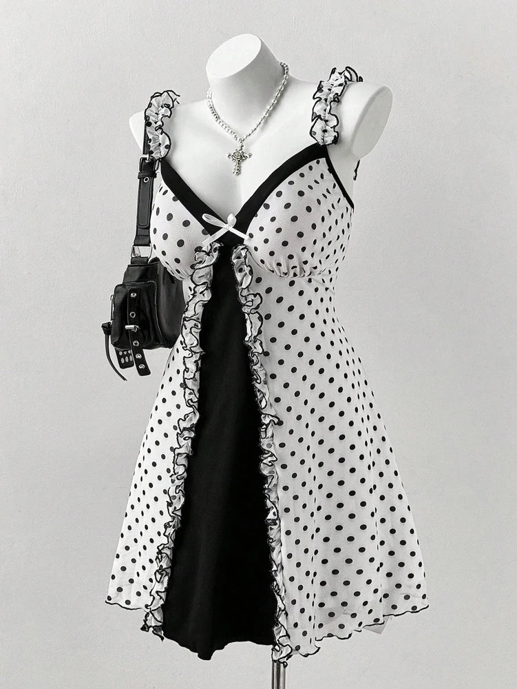 Women's Gingham V-Neck A-Line Knee-Length Dress