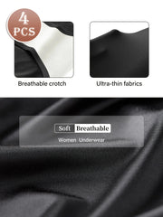 Black breathable fabric with text highlighting features on a white background