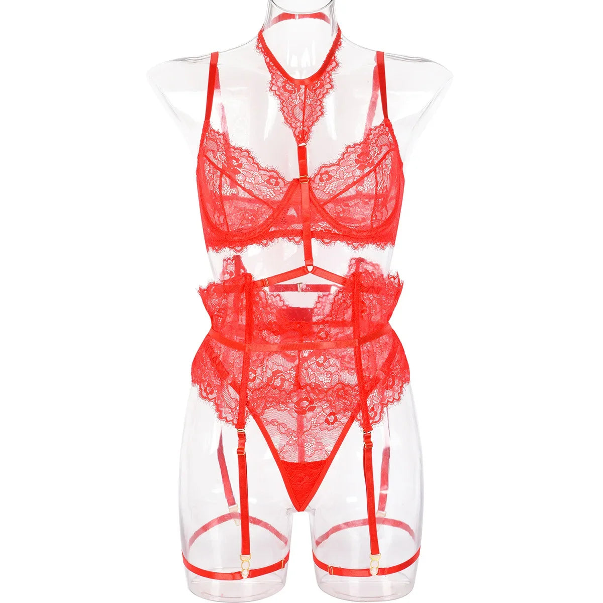 Sheer Lace Bra and Panties Set
