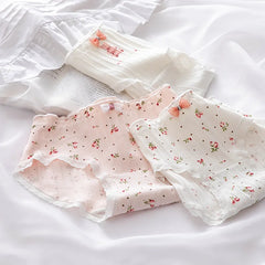 Floral Print Cotton Mid-Rise Briefs 5 Pack