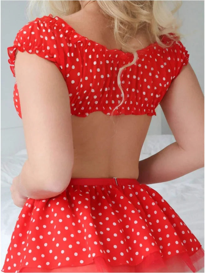 Sexy Polka Dot Mesh Lingerie Set