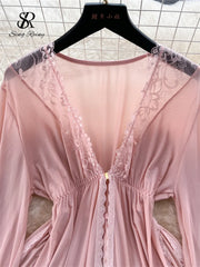 Sheer Elegant Long Robe Dress