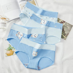 Women Print High Waist Briefs 4pcs
