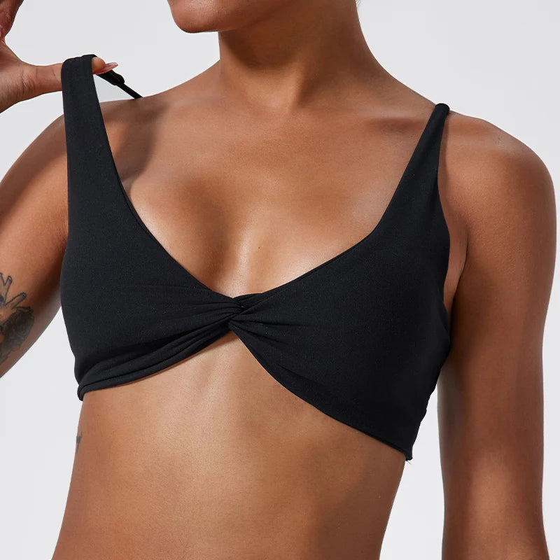 Women’s Shockproof Push-Up Sports Bra – Quick-Dry Gym Crop Top
