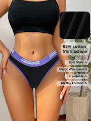 Person wearing black underwear with a visible brand logo, surrounded by fabric swatches and feature text.