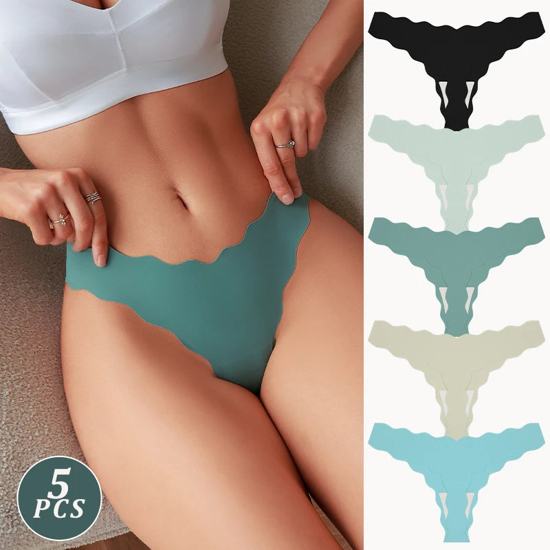 Teal thong worn by a person with color swatches on the side