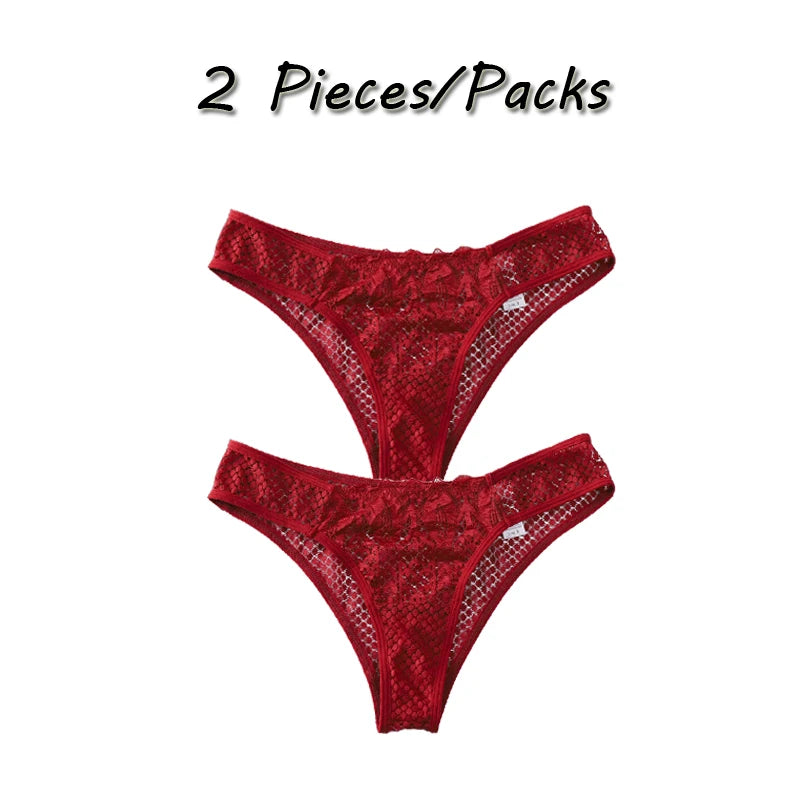Lace Hollow Thong 2-Pack Women Low-Rise