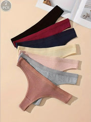 Ribbed Cotton G-String Thong 7-Pack