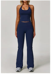 Women’s 2-Piece Yoga Set – Bell-Bottom Pants & Sports Bra