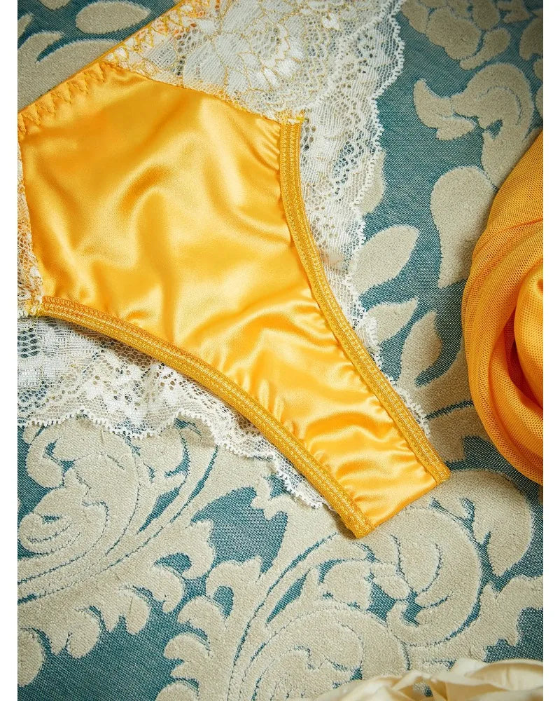 Lace Mesh Splicing High End Underwear For Women