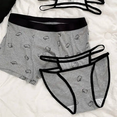 Cute Cartoon Couple Underwear Set