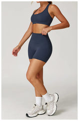2PCS Women’s Yoga Set – Sports Bra & Shorts Fitness Outfit