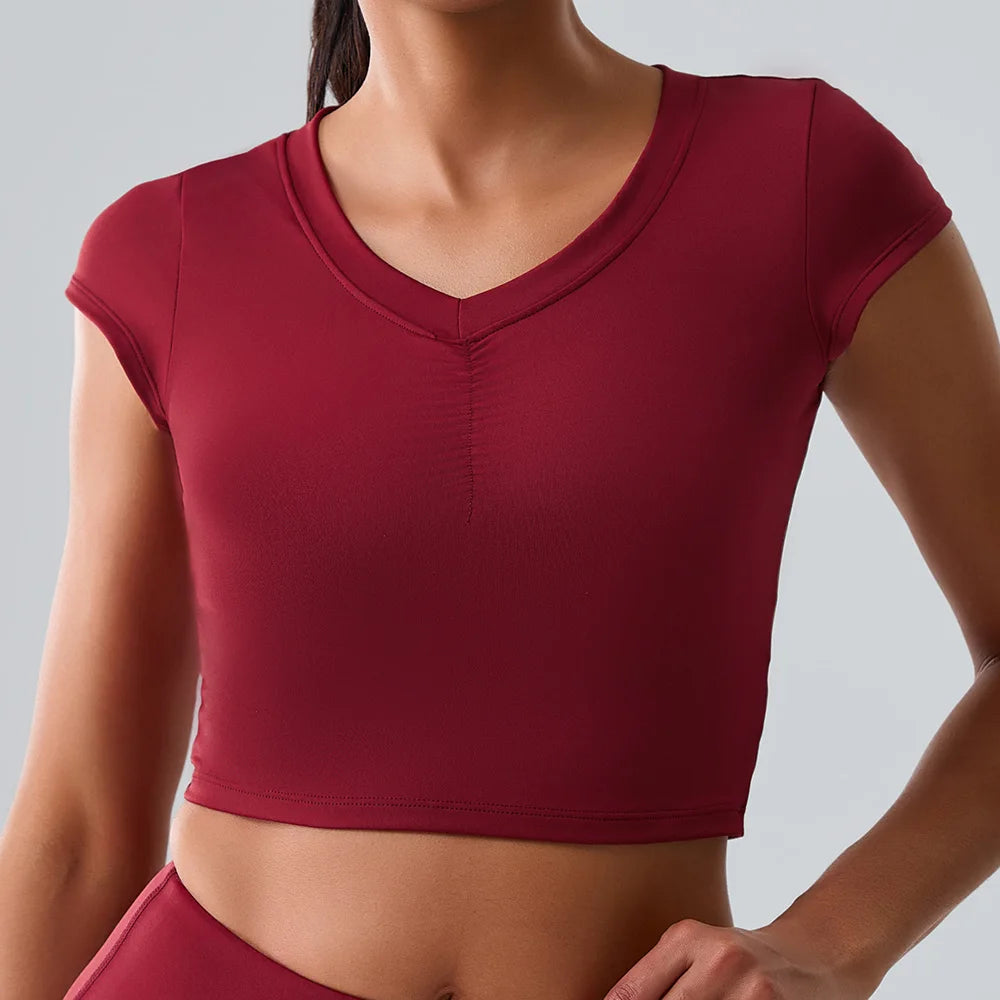 Women’s Short-Sleeved Push-Up Yoga Top