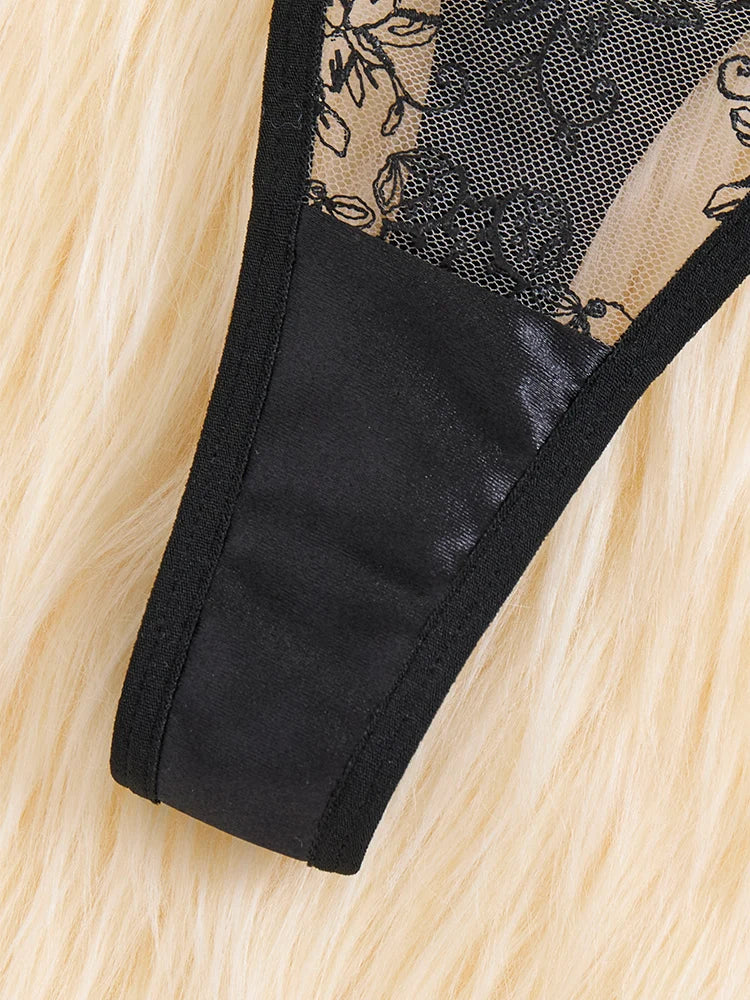 Sheer Lace Bra & Panty Set – Sexy Eyelash Edge Lingerie
