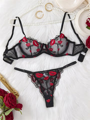 Sexy Red Lip Lingerie Set