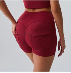 High Waist Pocket Yoga Shorts for Women