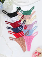 Lace Jacquard G-String Thong 12-Pack
