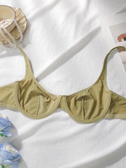 Glossy Satin Underwire Bra Panty Set