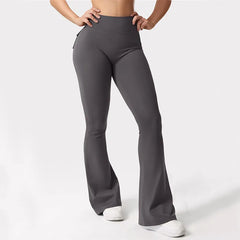Wide-Leg Stretch Yoga Pants With Pockets