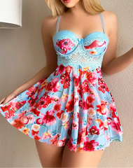 Floral Satin Babydoll Nightdress
