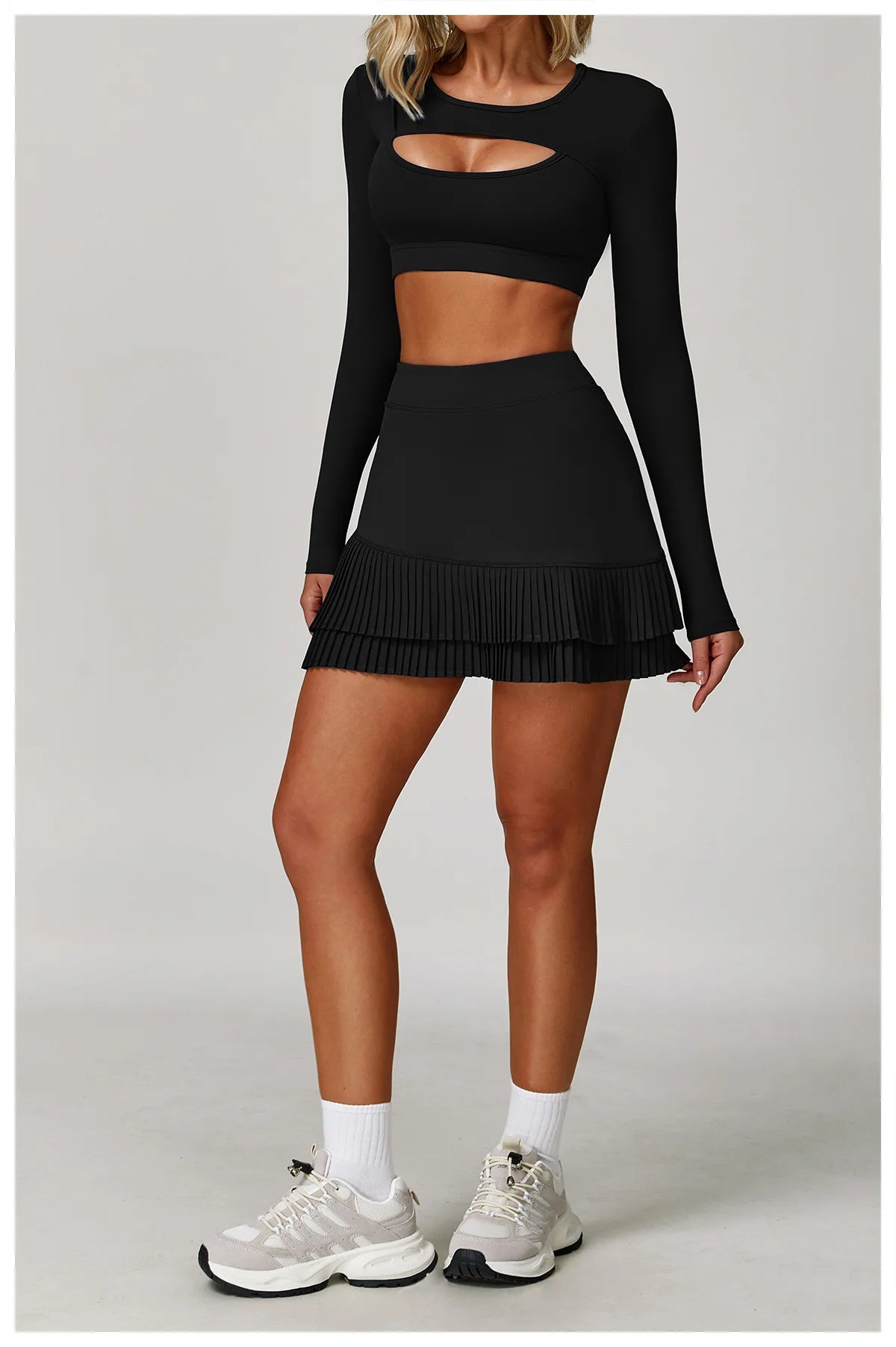 High Waist Women’s Pleated Tennis Skirt with Pockets