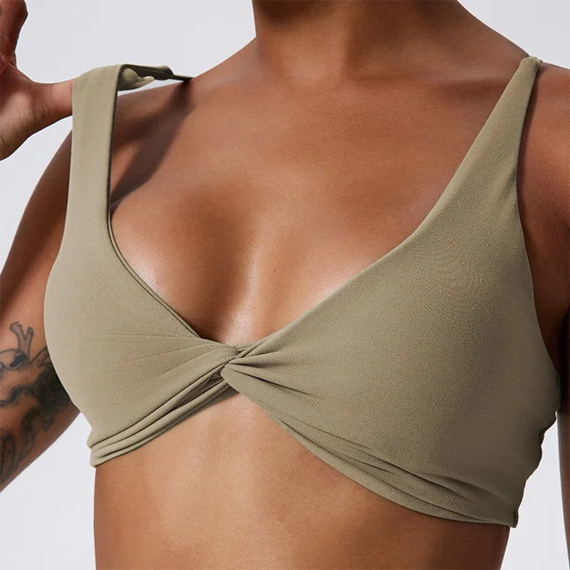Women’s Shockproof Push-Up Sports Bra – Quick-Dry Gym Crop Top