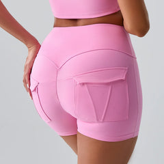High Waist Pocket Yoga Shorts for Women