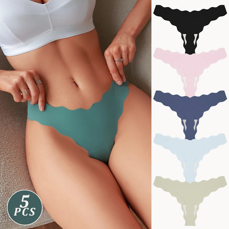 Person wearing teal underwear with color swatches on a white background